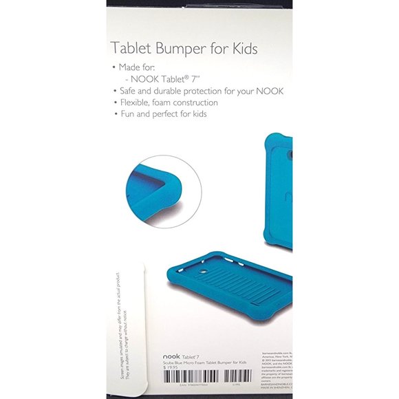 Nook Scuba Blue Micro Foam Kid's Bumper Case 7" Nook Tablet NEW PACKAGE - Picture 3 of 9